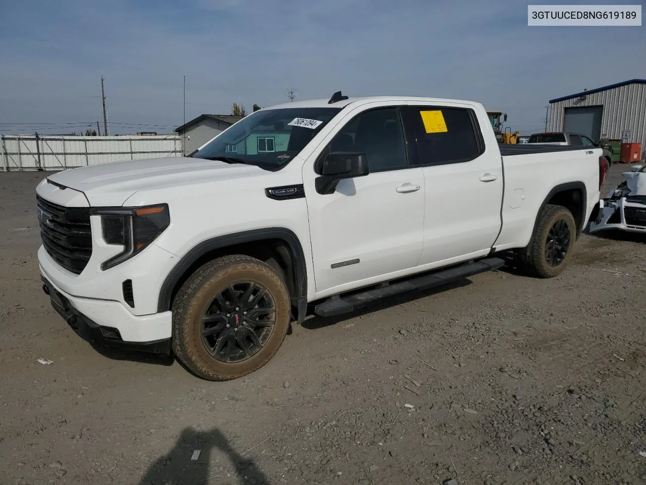 2022 GMC Sierra K1500 Elevation VIN: 3GTUUCED8NG619189 Lot: 76061094