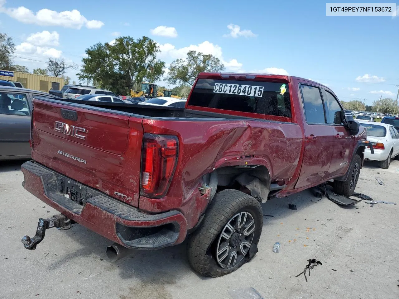 2022 GMC Sierra K2500 At4 VIN: 1GT49PEY7NF153672 Lot: 77203104