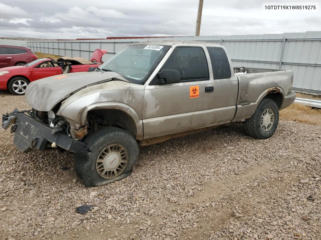 1998 GMC Sonoma VIN: 1GTDT19X1W8519275 Lot: 76233304