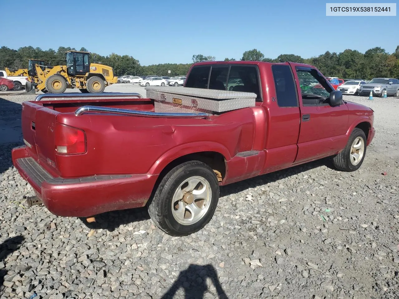 2003 GMC Sonoma VIN: 1GTCS19X538152441 Lot: 75249904