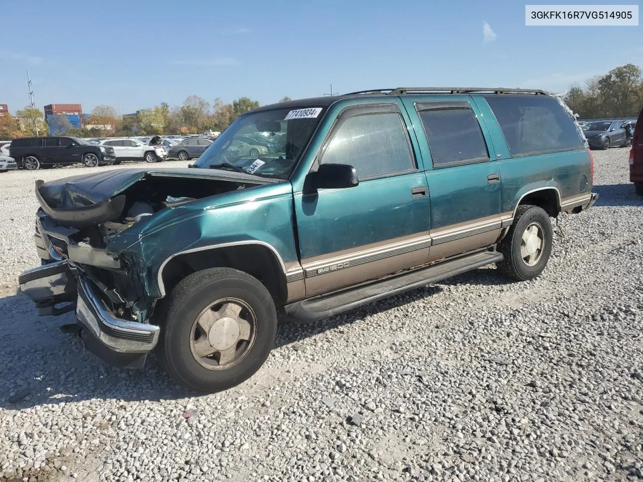 1997 GMC Suburban K1500 VIN: 3GKFK16R7VG514905 Lot: 77410934