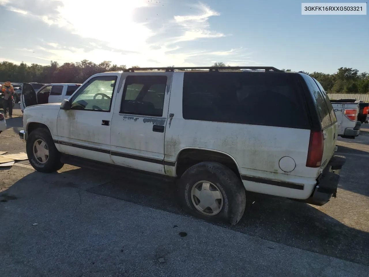 1999 GMC Suburban K1500 VIN: 3GKFK16RXXG503321 Lot: 77568614