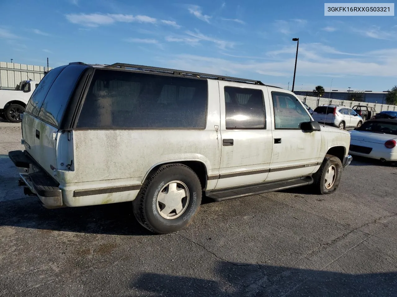 1999 GMC Suburban K1500 VIN: 3GKFK16RXXG503321 Lot: 77568614