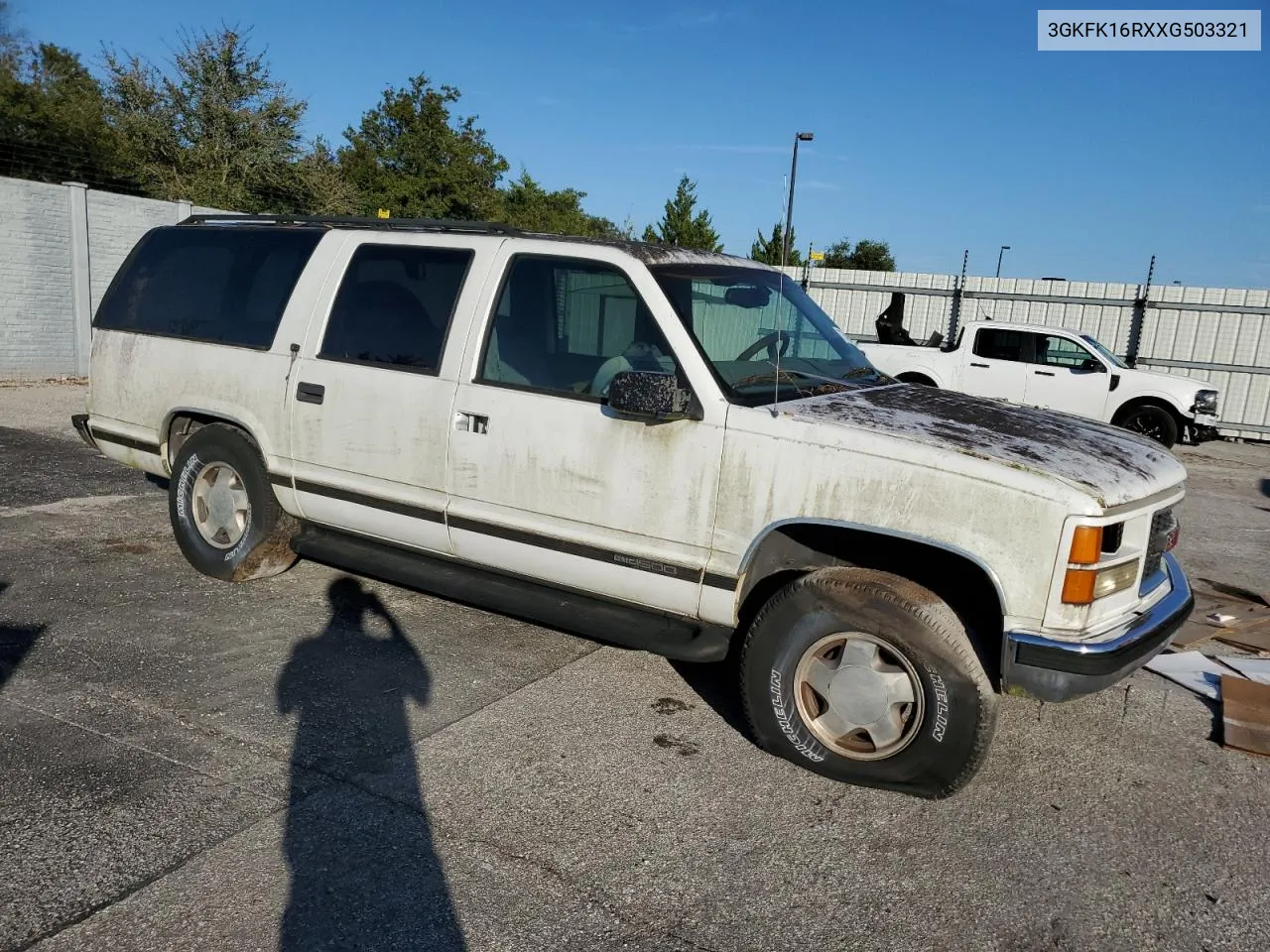 1999 GMC Suburban K1500 VIN: 3GKFK16RXXG503321 Lot: 77568614