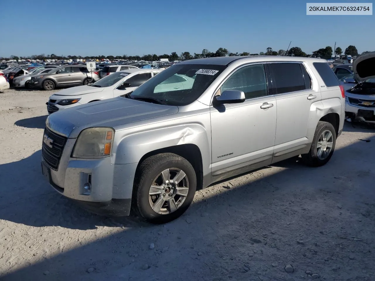 2012 GMC Terrain Sle VIN: 2GKALMEK7C6324754 Lot: 75398314