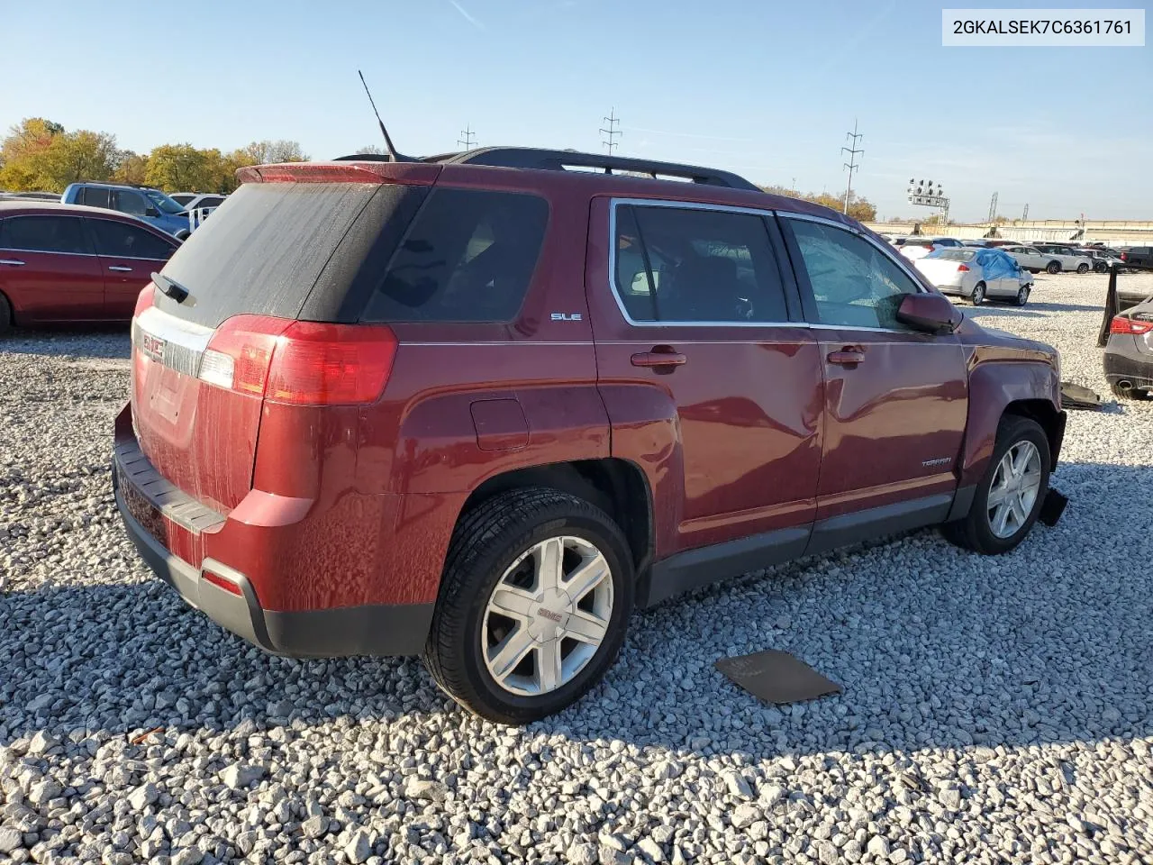 2012 GMC Terrain Sle VIN: 2GKALSEK7C6361761 Lot: 75672594