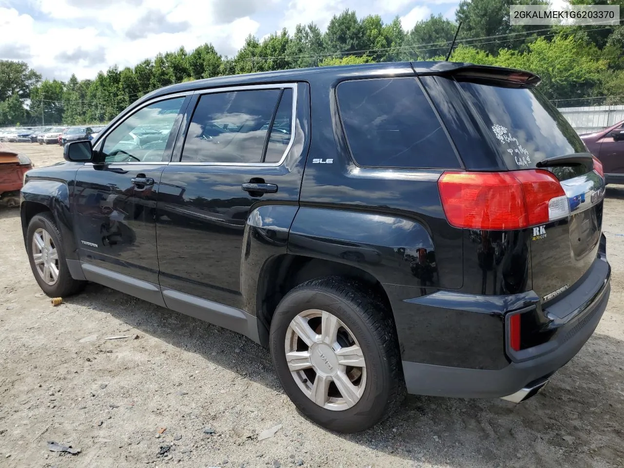 2016 GMC Terrain Sle VIN: 2GKALMEK1G6203370 Lot: 64060584