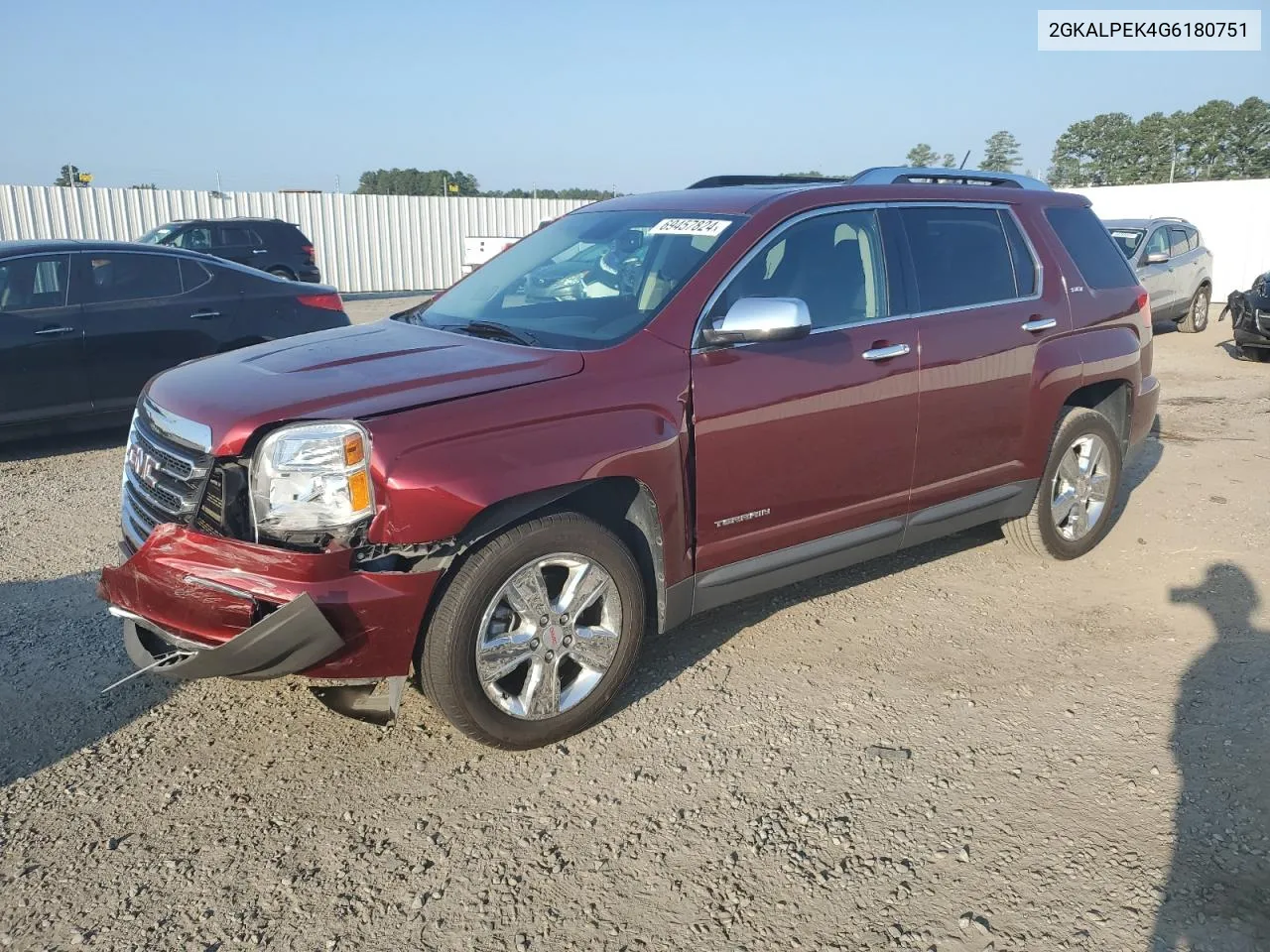 2016 GMC Terrain Slt VIN: 2GKALPEK4G6180751 Lot: 69457824