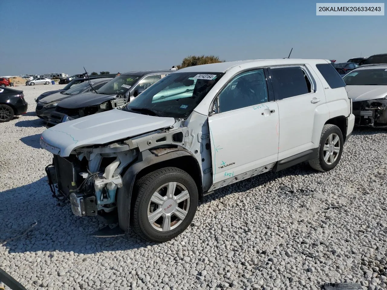 2016 GMC Terrain Sle VIN: 2GKALMEK2G6334243 Lot: 74143164