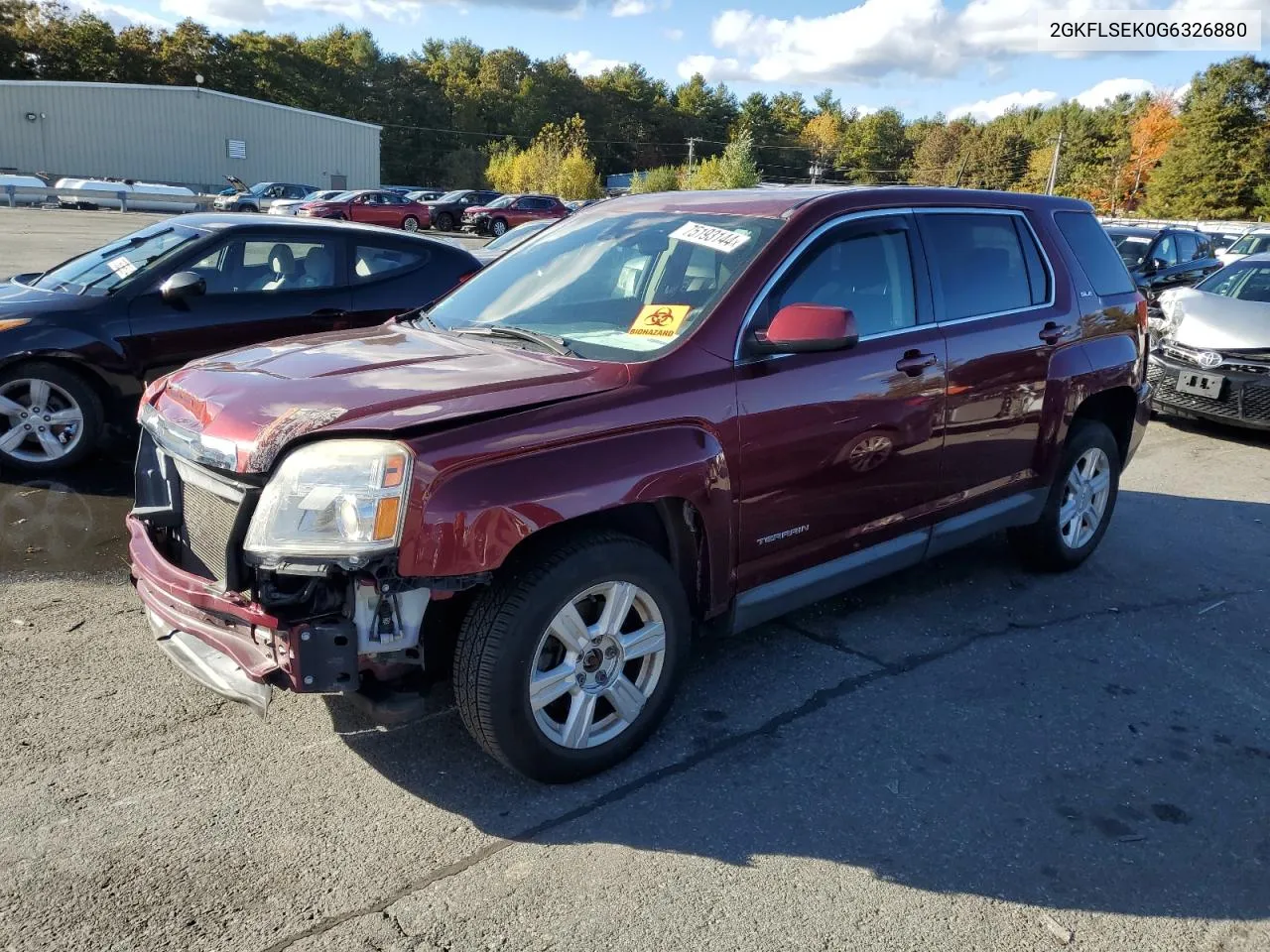 2016 GMC Terrain Sle VIN: 2GKFLSEK0G6326880 Lot: 75193144