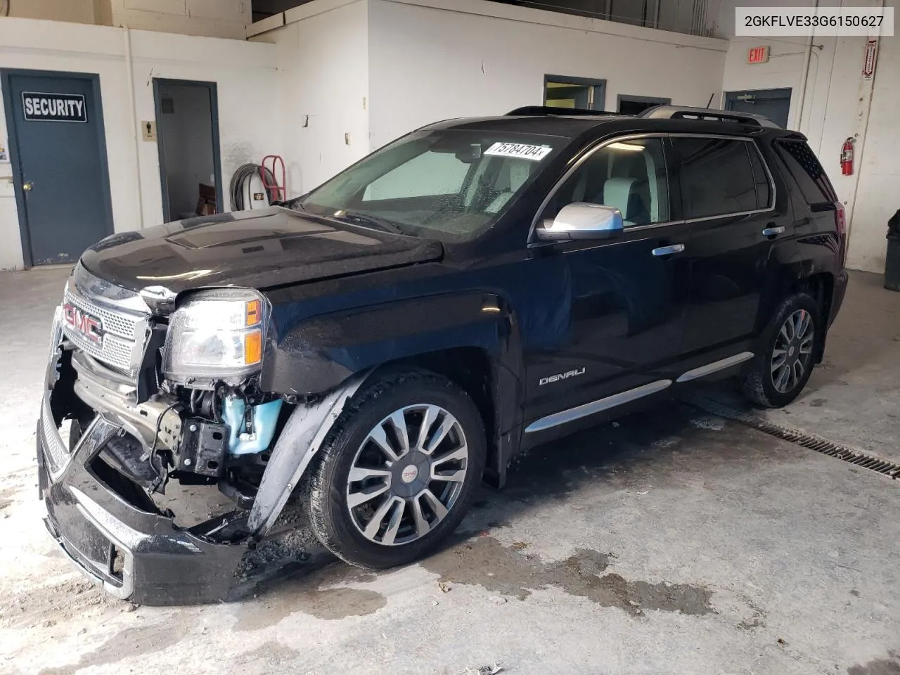 2016 GMC Terrain Denali VIN: 2GKFLVE33G6150627 Lot: 75784704