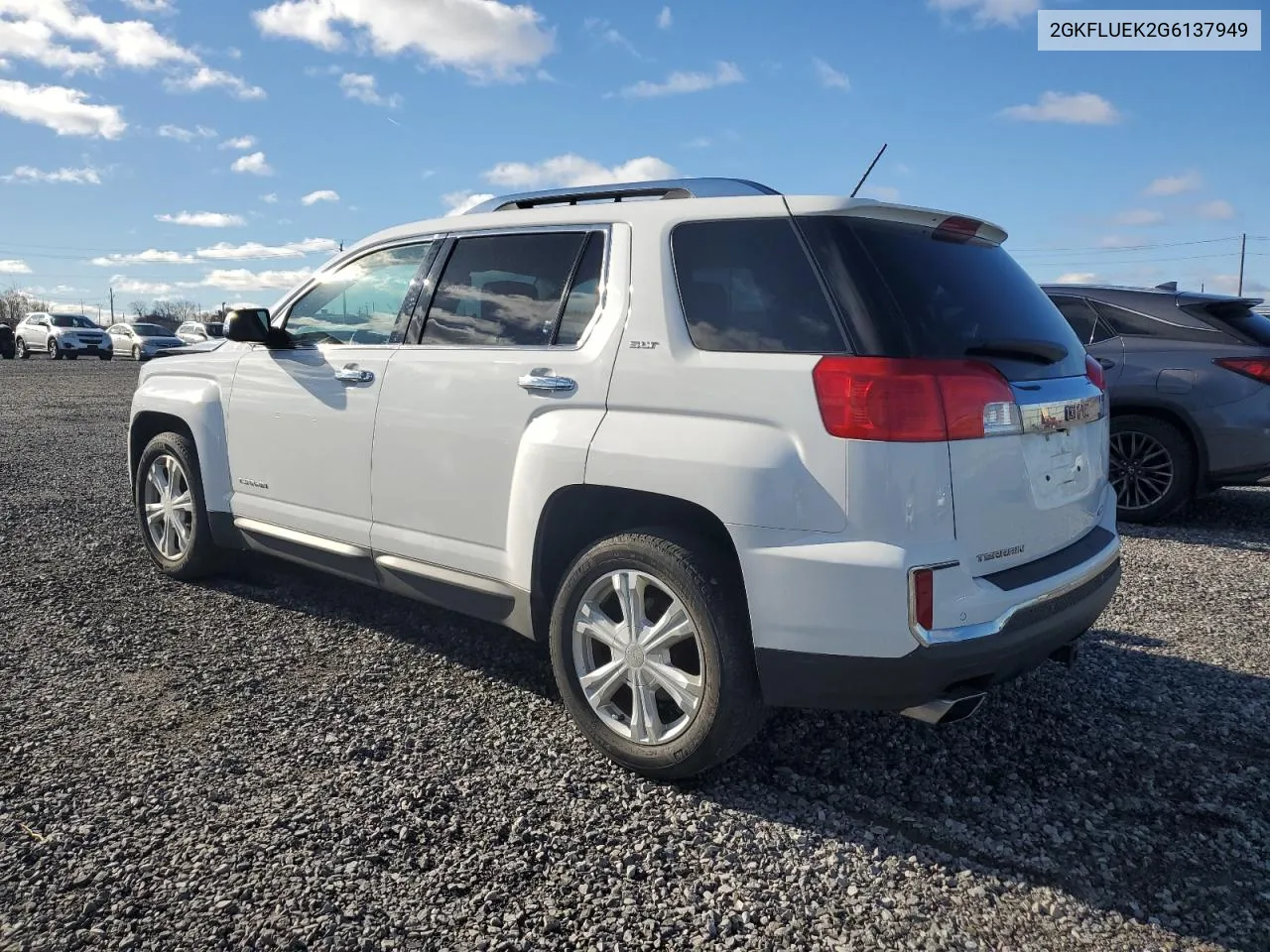 2016 GMC Terrain Slt VIN: 2GKFLUEK2G6137949 Lot: 80458904