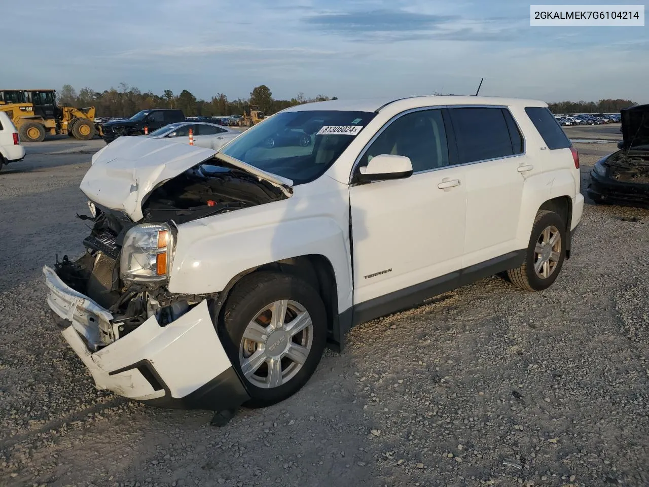 2016 GMC Terrain Sle VIN: 2GKALMEK7G6104214 Lot: 81306024