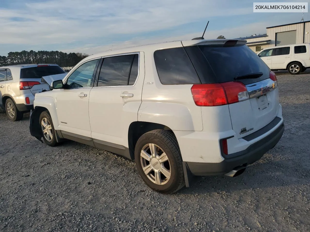 2016 GMC Terrain Sle VIN: 2GKALMEK7G6104214 Lot: 81306024