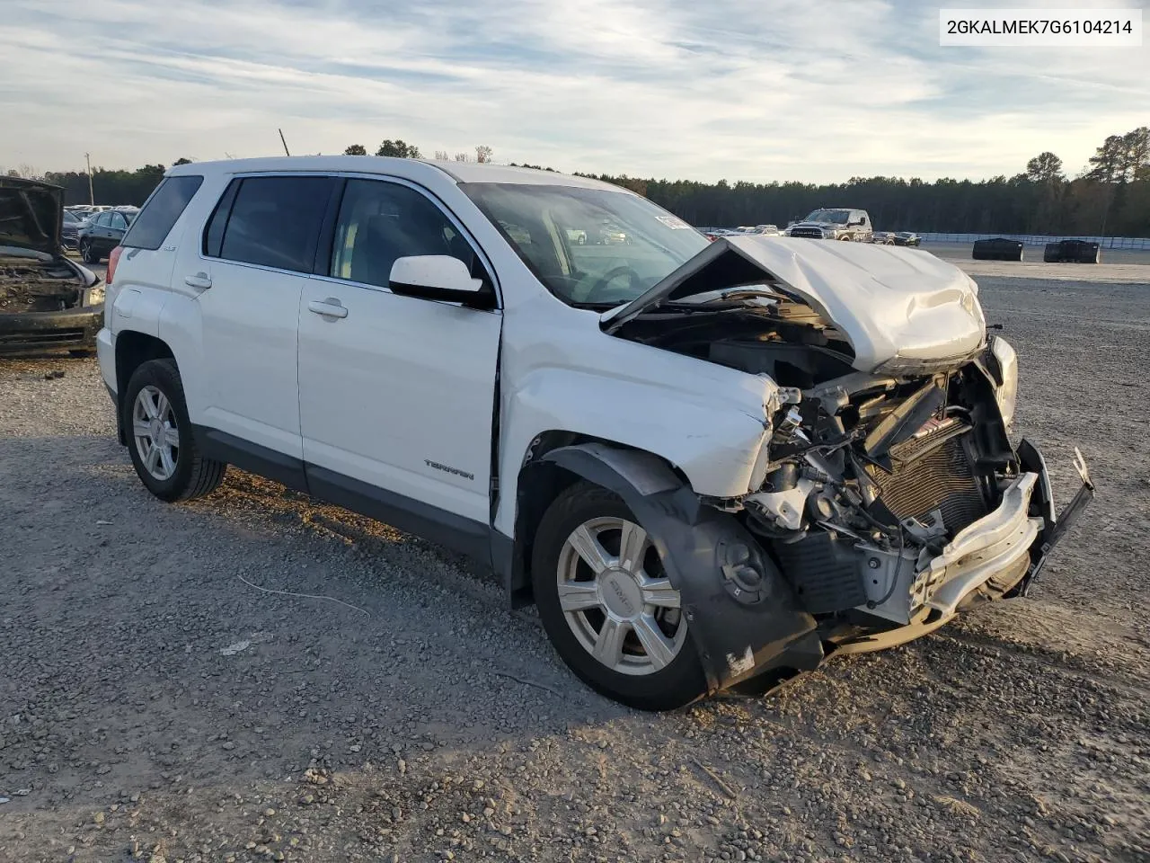 2016 GMC Terrain Sle VIN: 2GKALMEK7G6104214 Lot: 81306024