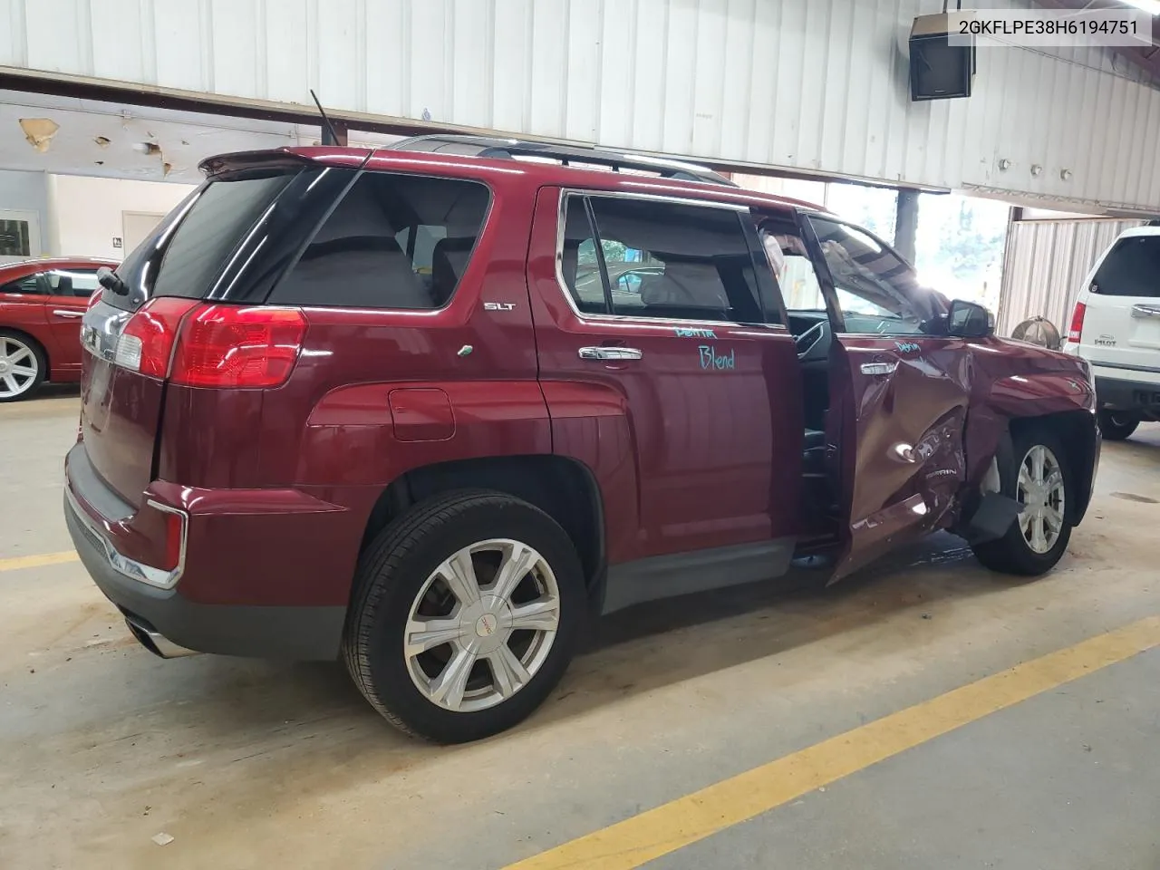 2017 GMC Terrain Slt VIN: 2GKFLPE38H6194751 Lot: 74349844