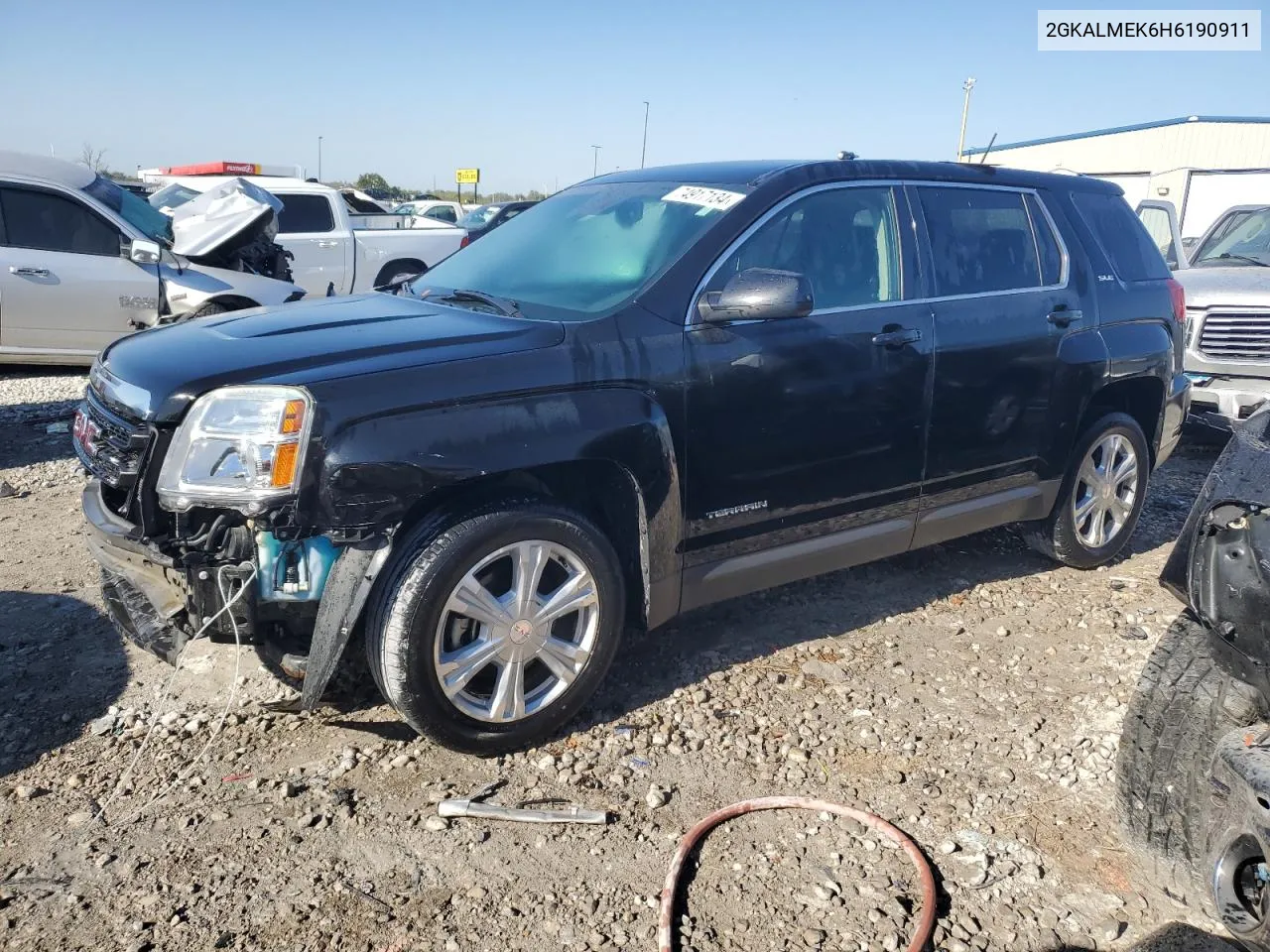 2017 GMC Terrain Sle VIN: 2GKALMEK6H6190911 Lot: 74917134