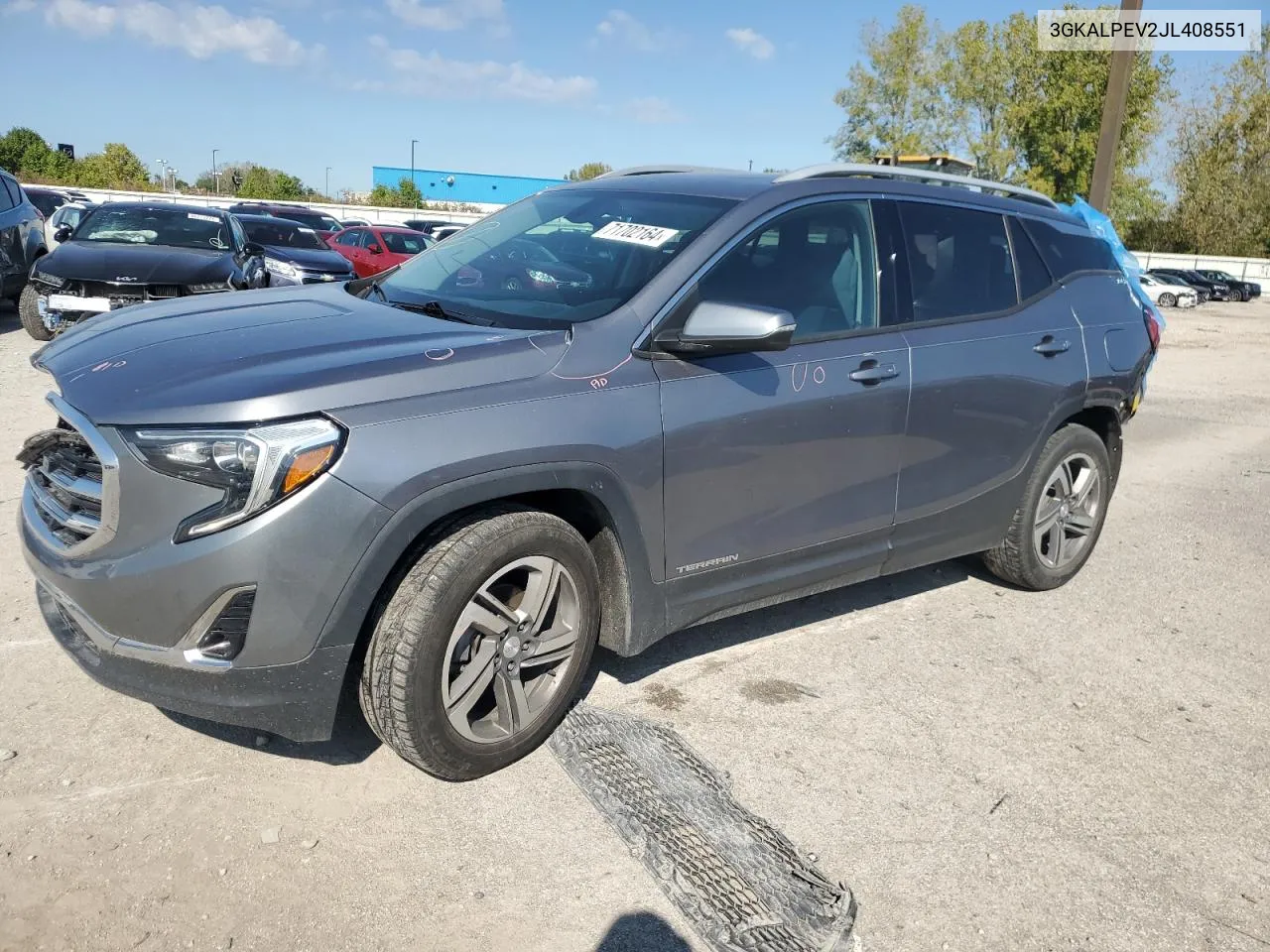 2018 GMC Terrain Slt VIN: 3GKALPEV2JL408551 Lot: 71702164