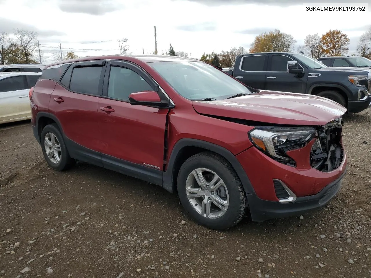 2019 GMC Terrain Sle VIN: 3GKALMEV9KL193752 Lot: 77341484