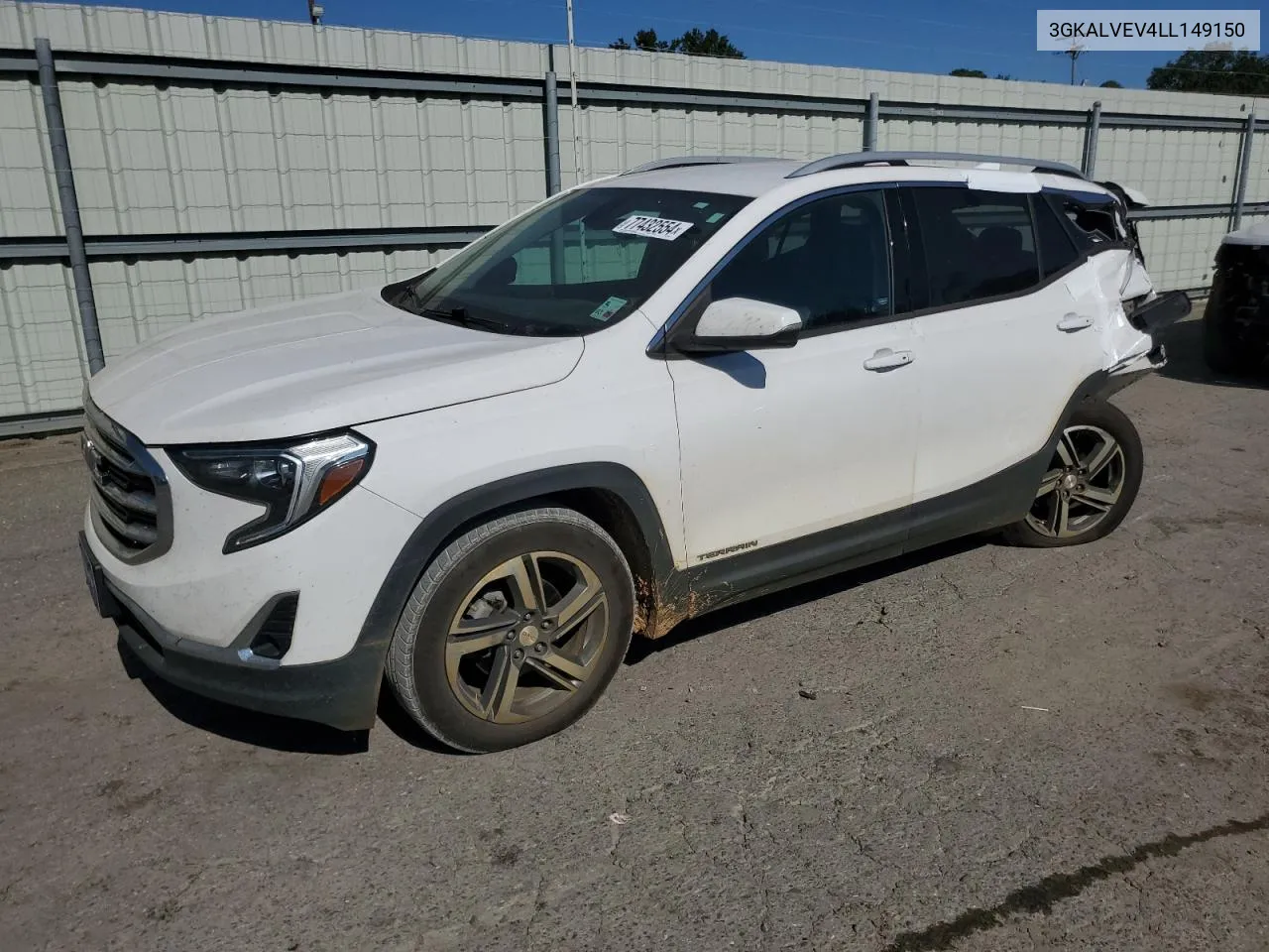 2020 GMC Terrain Slt VIN: 3GKALVEV4LL149150 Lot: 77432554