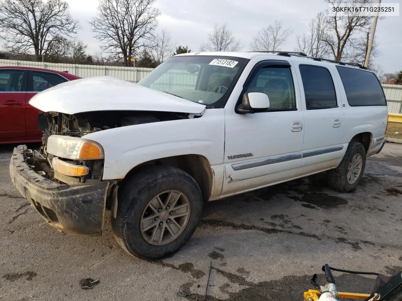 2001 GMC Yukon Xl K1500 VIN: 3GKFK16T71G235251 Lot: 71513182