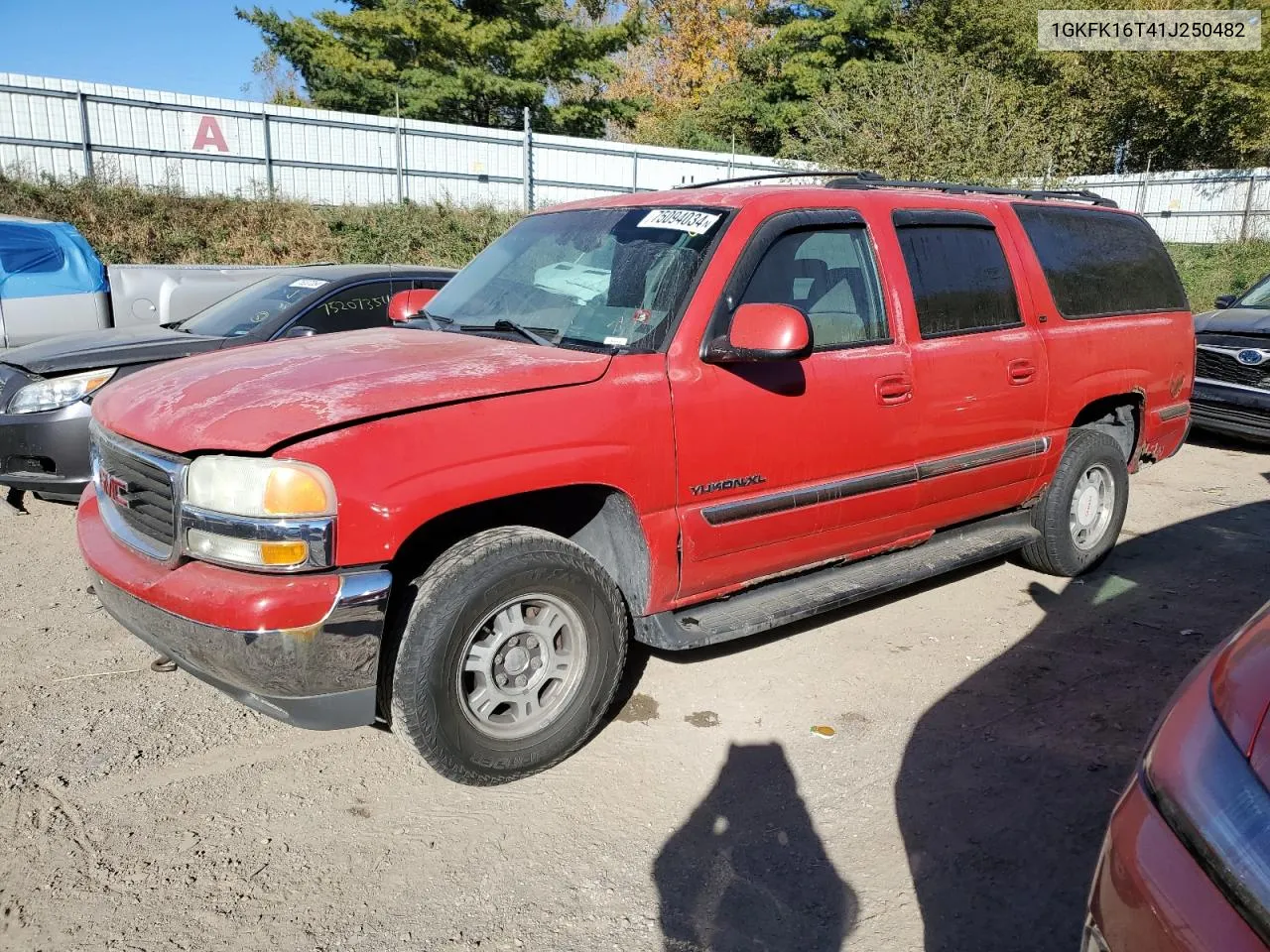 2001 GMC Yukon Xl K1500 VIN: 1GKFK16T41J250482 Lot: 75094034