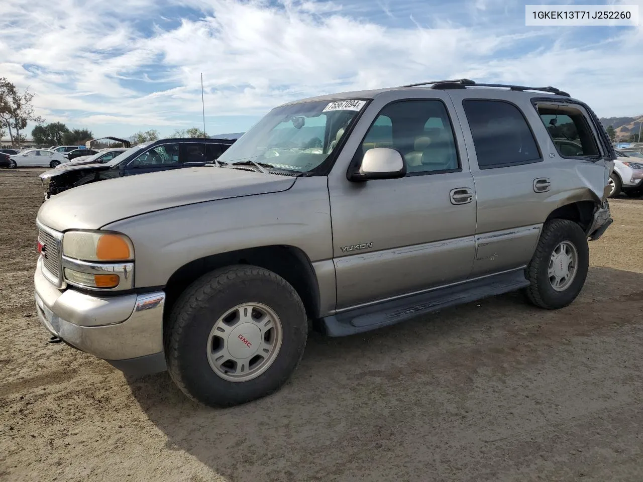 2001 GMC Yukon VIN: 1GKEK13T71J252260 Lot: 75567094