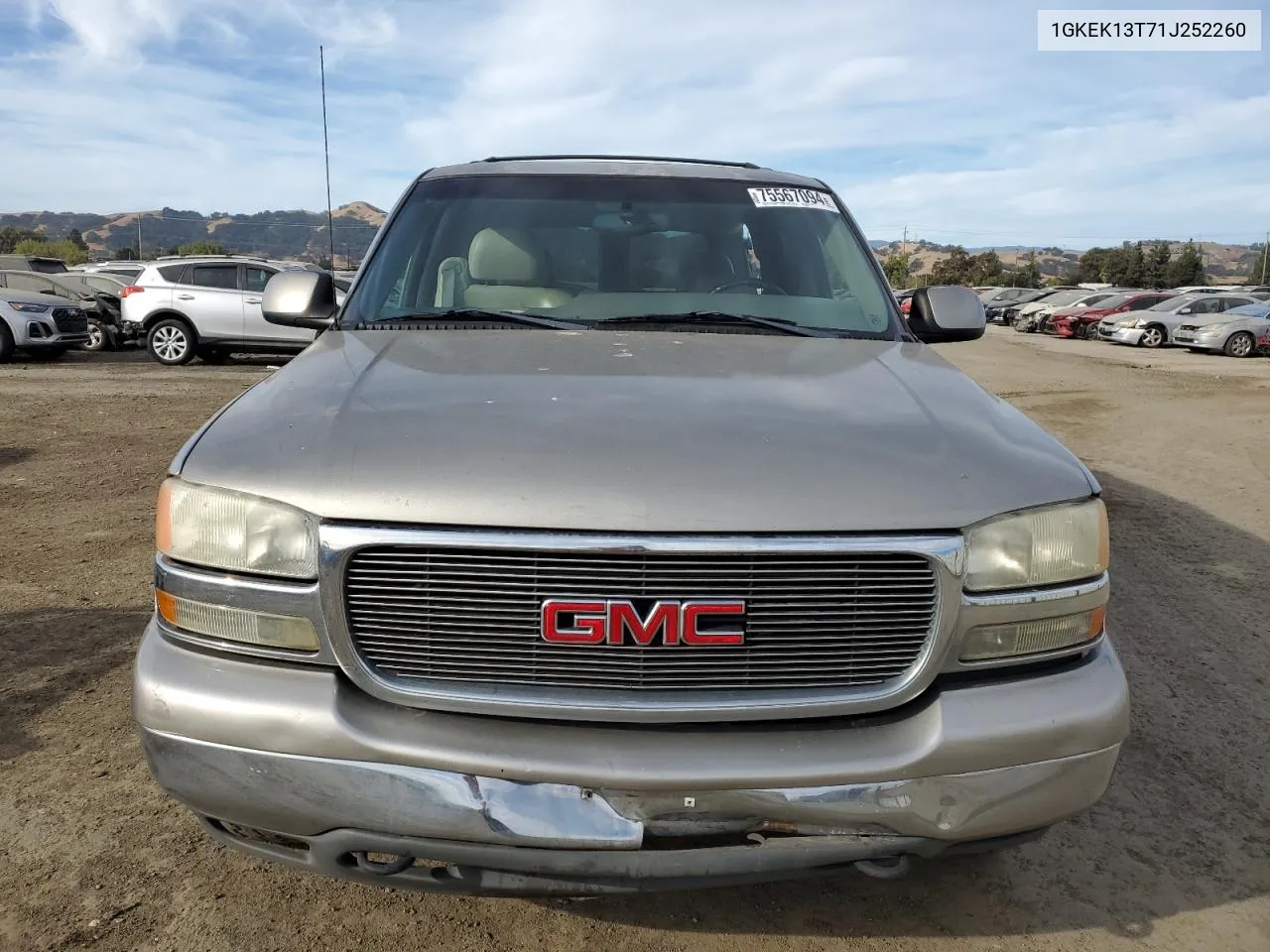 2001 GMC Yukon VIN: 1GKEK13T71J252260 Lot: 75567094