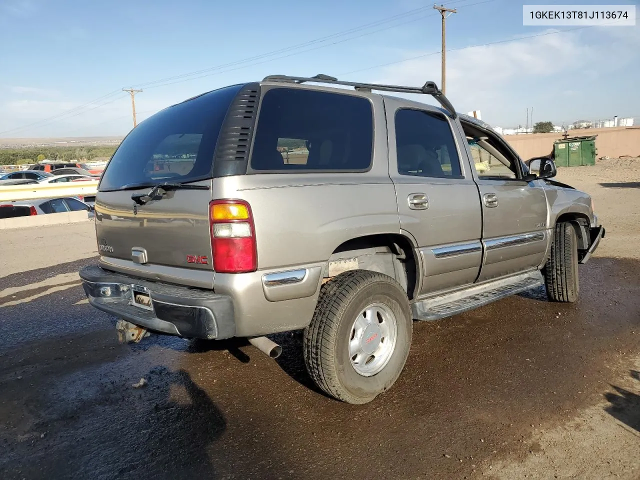 2001 GMC Yukon VIN: 1GKEK13T81J113674 Lot: 75821514