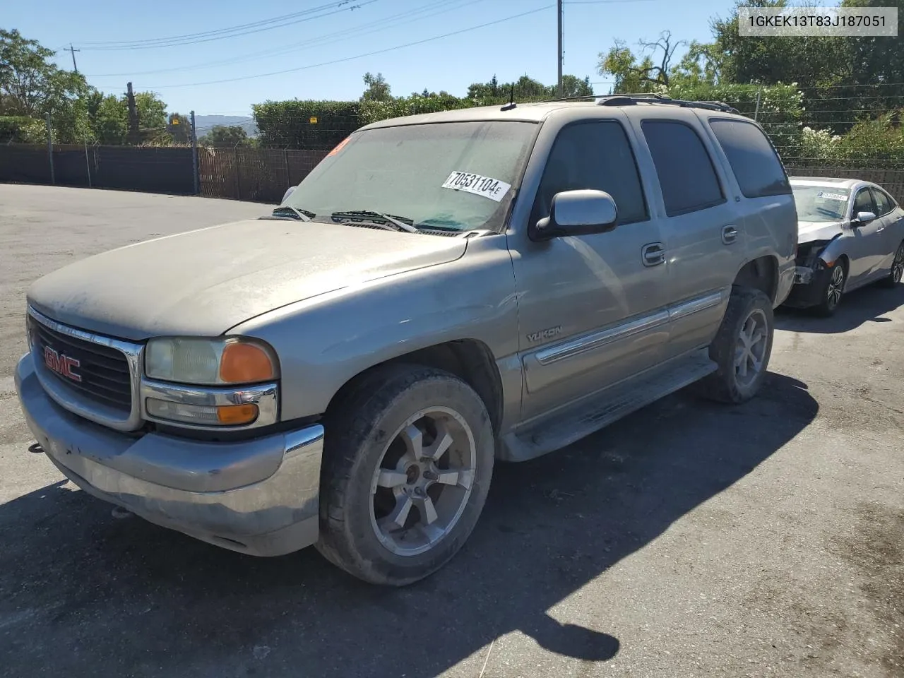 2003 GMC Yukon VIN: 1GKEK13T83J187051 Lot: 70531104