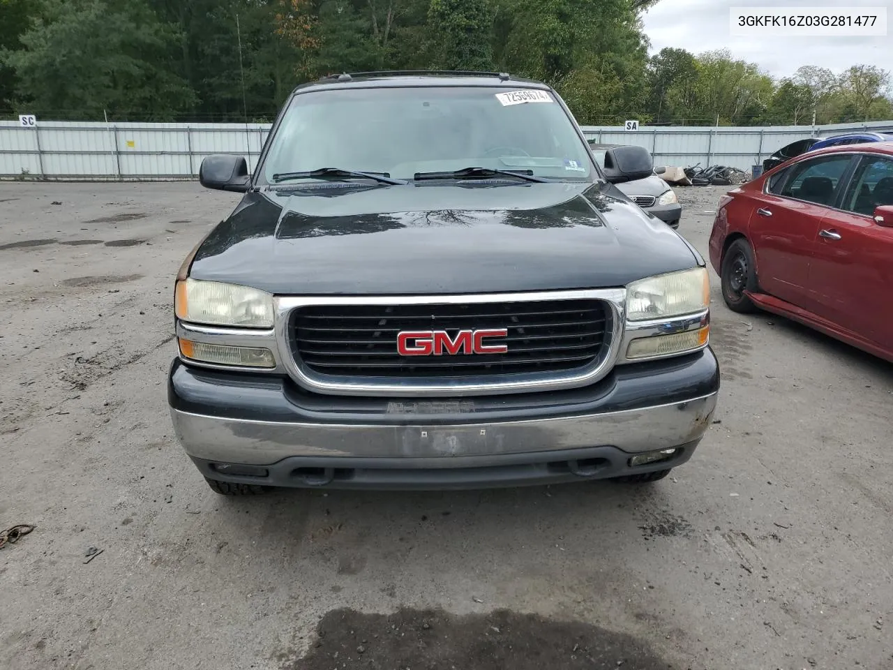 2003 GMC Yukon Xl K1500 VIN: 3GKFK16Z03G281477 Lot: 72569674