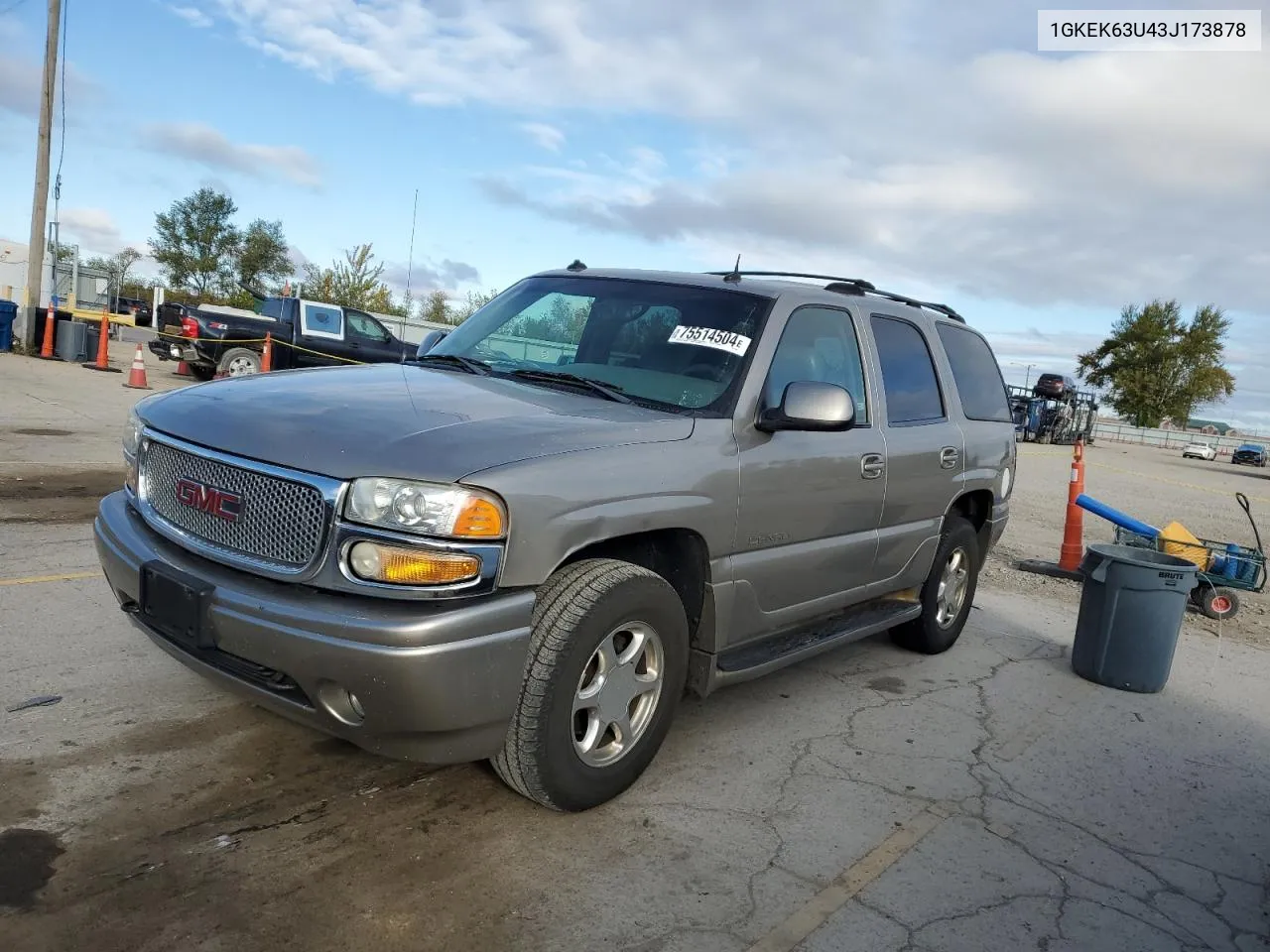 2003 GMC Yukon Denali VIN: 1GKEK63U43J173878 Lot: 75514504