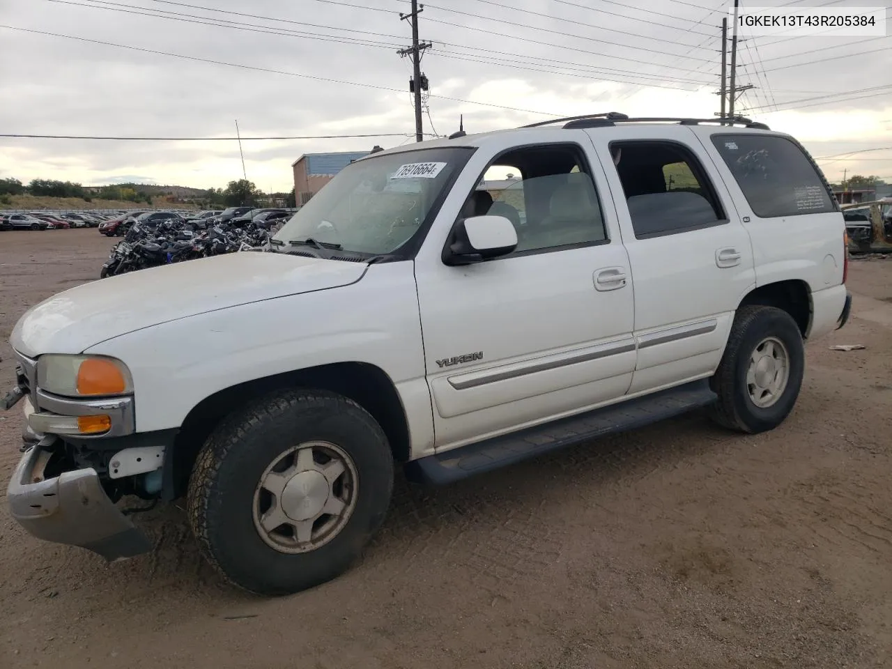 2003 GMC Yukon VIN: 1GKEK13T43R205384 Lot: 76916664