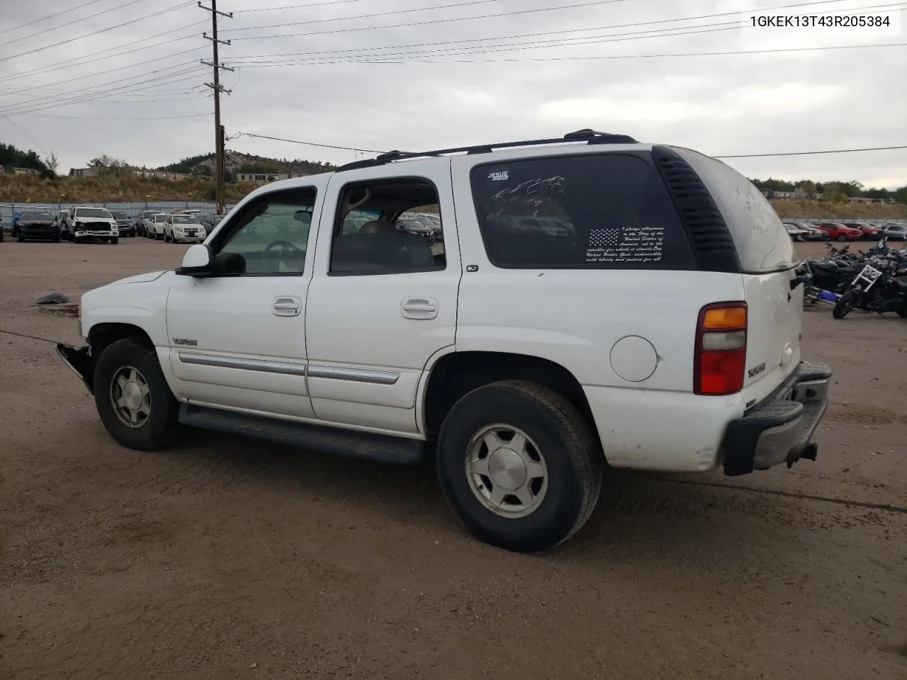 2003 GMC Yukon VIN: 1GKEK13T43R205384 Lot: 76916664