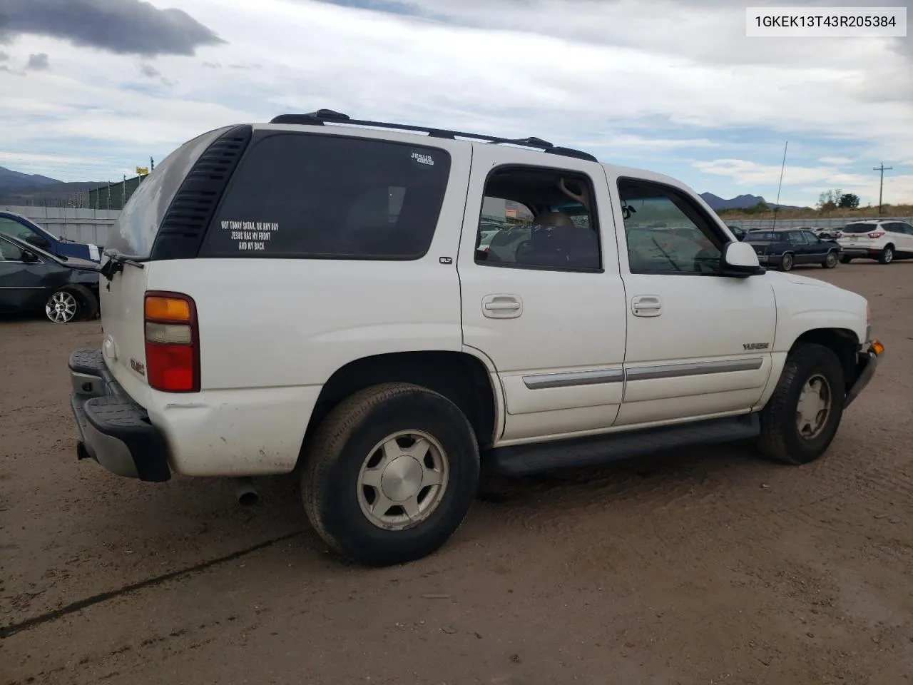 2003 GMC Yukon VIN: 1GKEK13T43R205384 Lot: 76916664