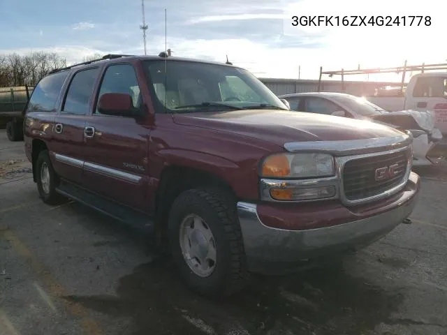 2004 GMC Yukon Xl K1500 VIN: 3GKFK16ZX4G241778 Lot: 44451954