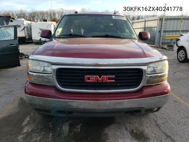 2004 GMC Yukon Xl K1500 VIN: 3GKFK16ZX4G241778 Lot: 44451954