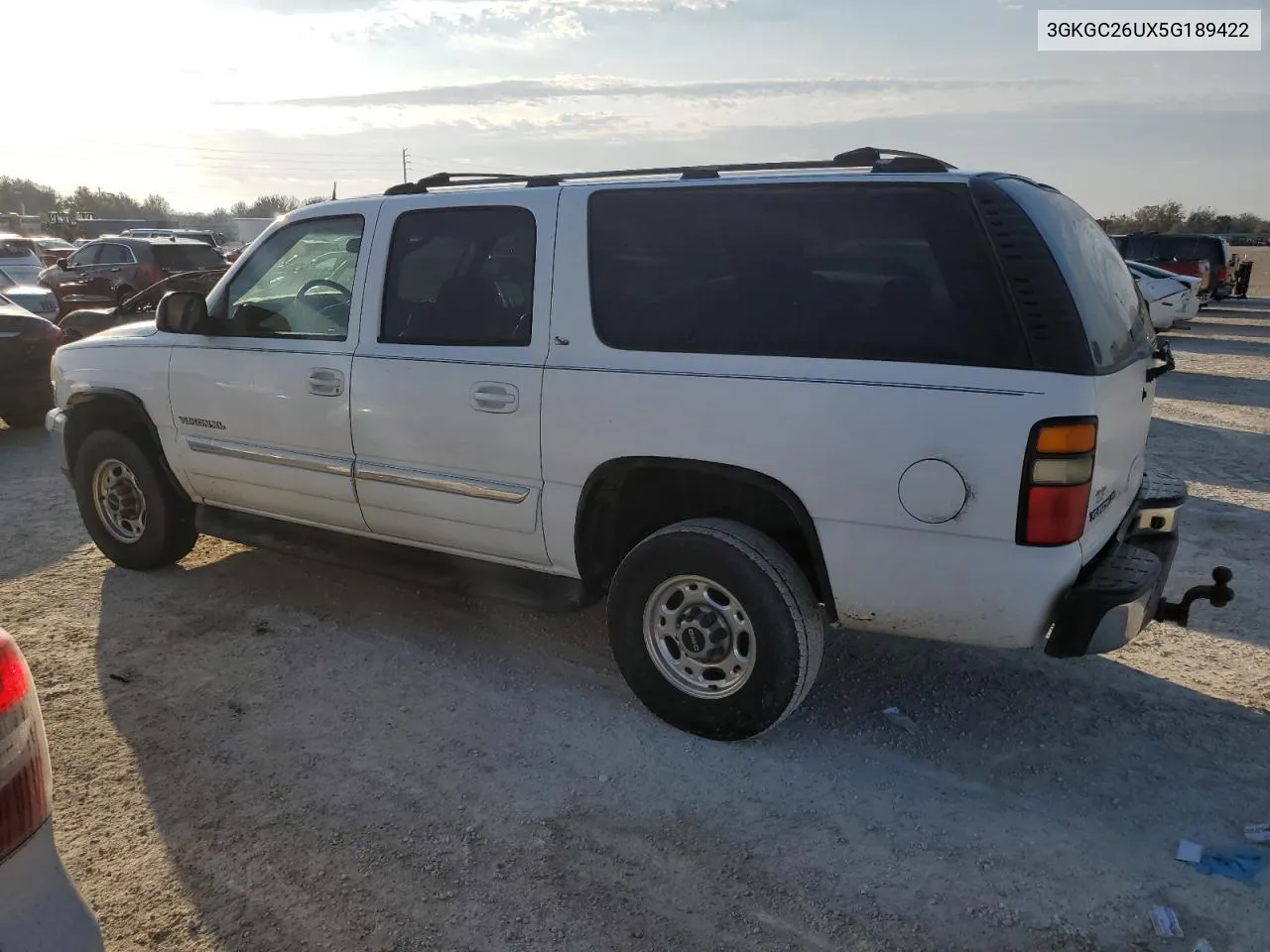 2005 GMC Yukon Xl C2500 VIN: 3GKGC26UX5G189422 Lot: 78412694