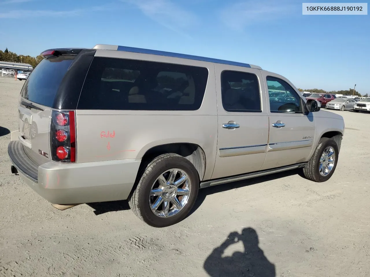 2008 GMC Yukon Xl Denali VIN: 1GKFK66888J190192 Lot: 77833064