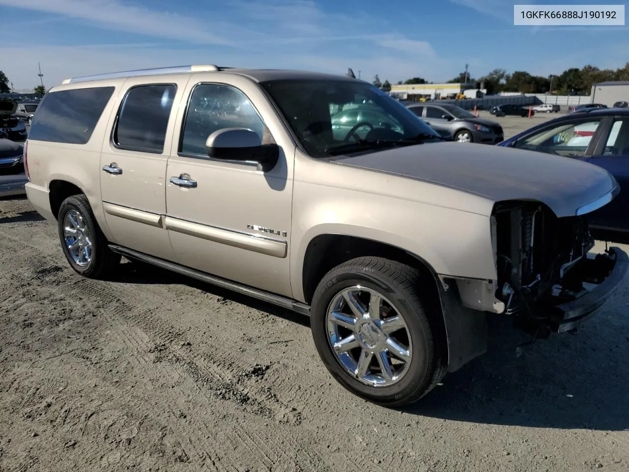 2008 GMC Yukon Xl Denali VIN: 1GKFK66888J190192 Lot: 77833064