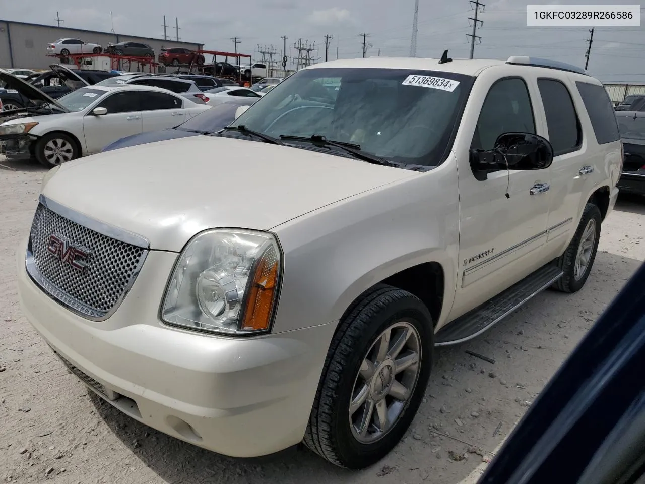 2009 GMC Yukon Denali VIN: 1GKFC03289R266586 Lot: 51369834