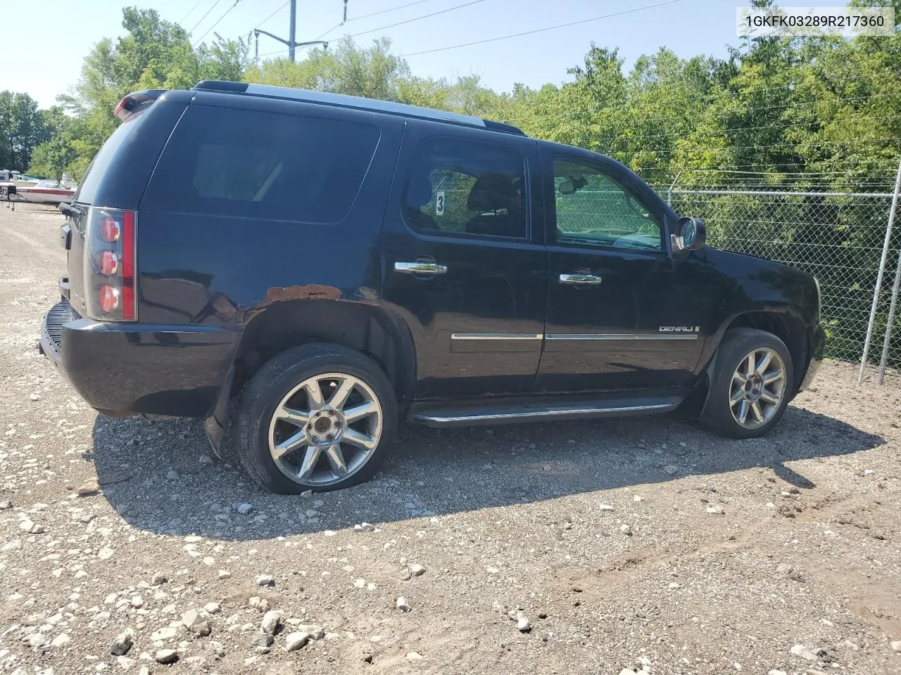 2009 GMC Yukon Denali VIN: 1GKFK03289R217360 Lot: 78152854