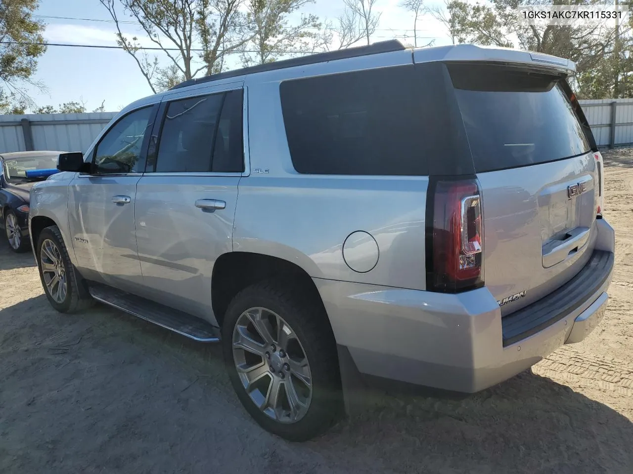 2019 GMC Yukon Sle VIN: 1GKS1AKC7KR115331 Lot: 77385104