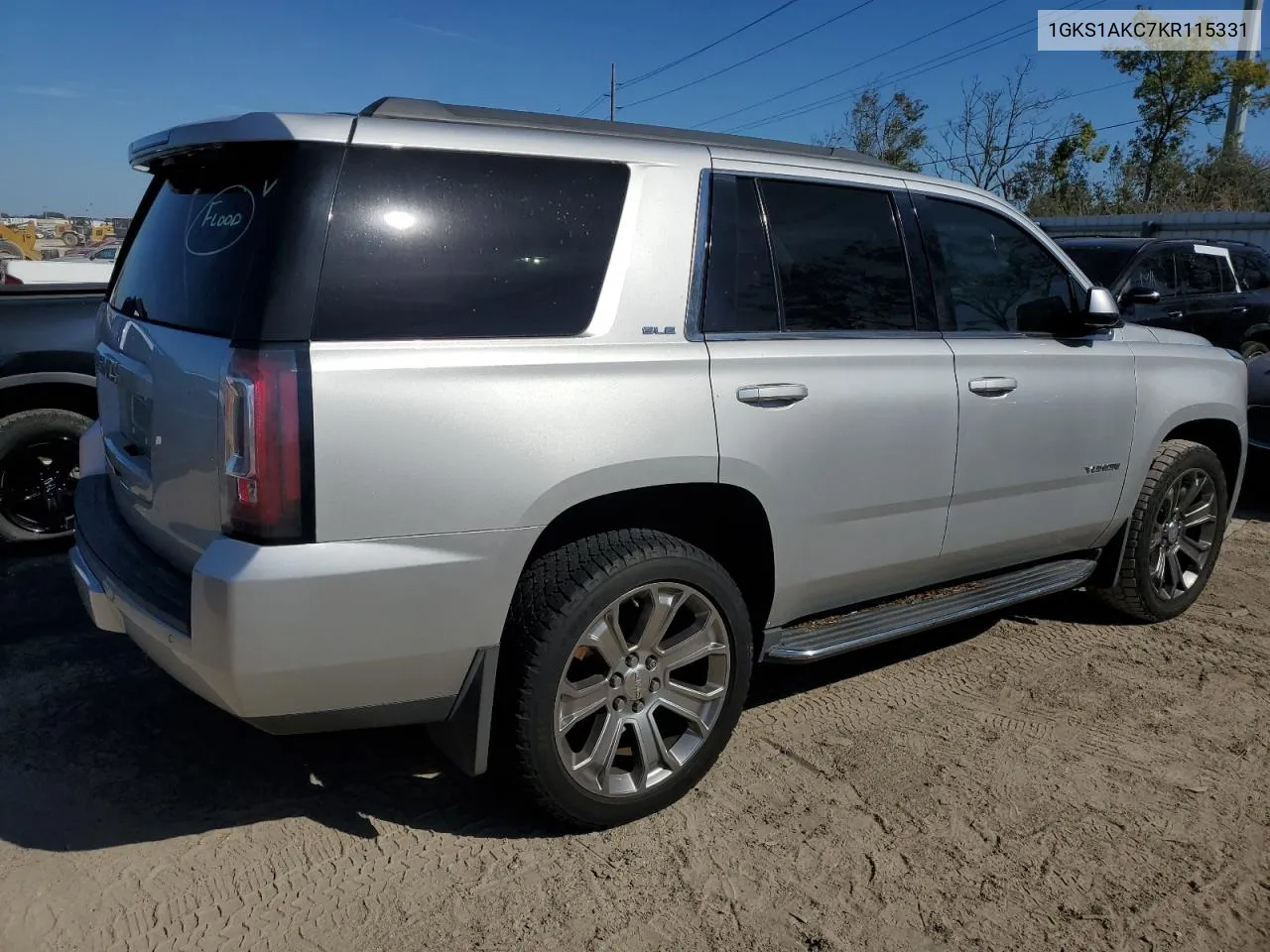 2019 GMC Yukon Sle VIN: 1GKS1AKC7KR115331 Lot: 77385104