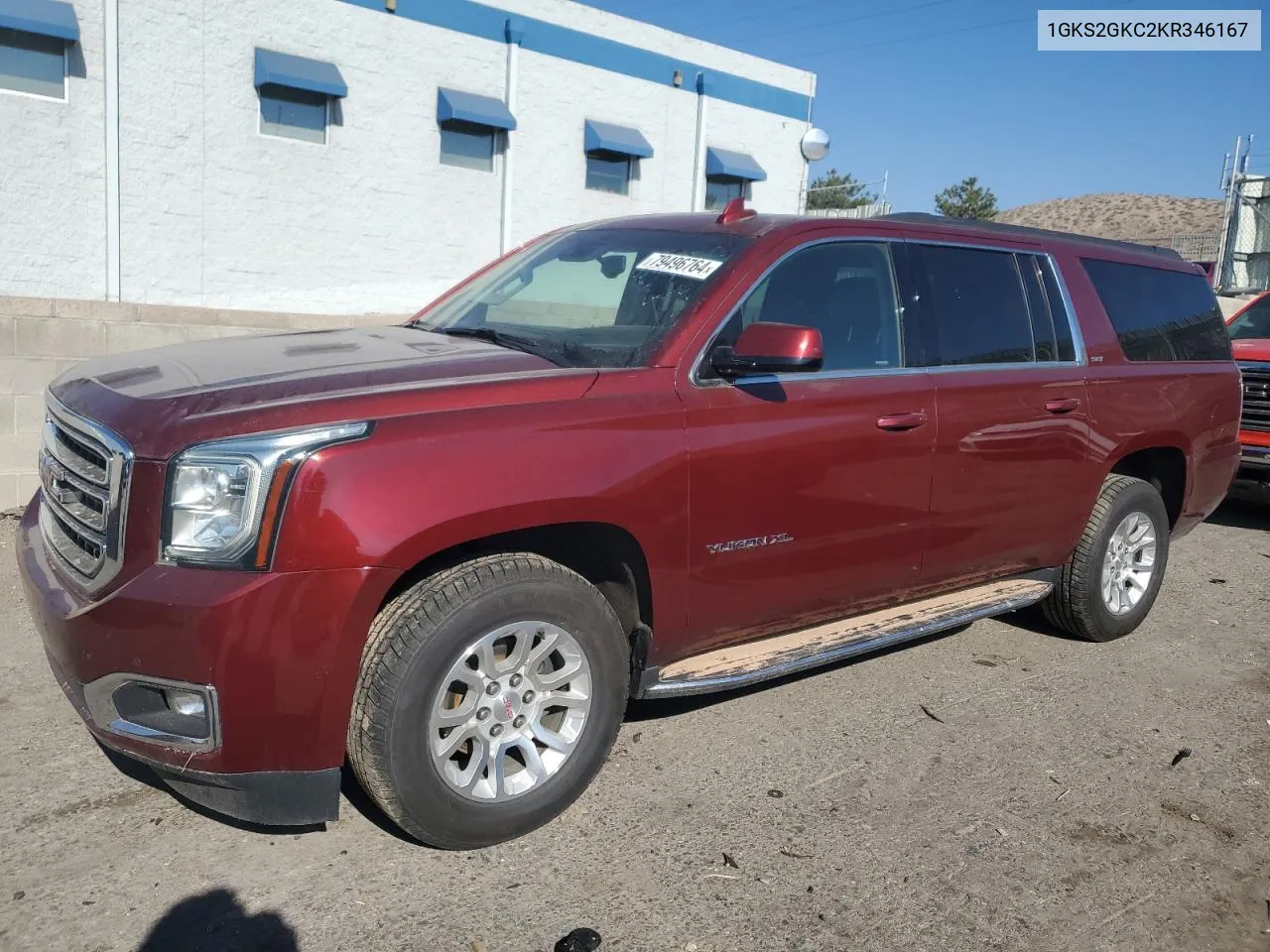 2019 GMC Yukon Xl K1500 Slt VIN: 1GKS2GKC2KR346167 Lot: 79496764