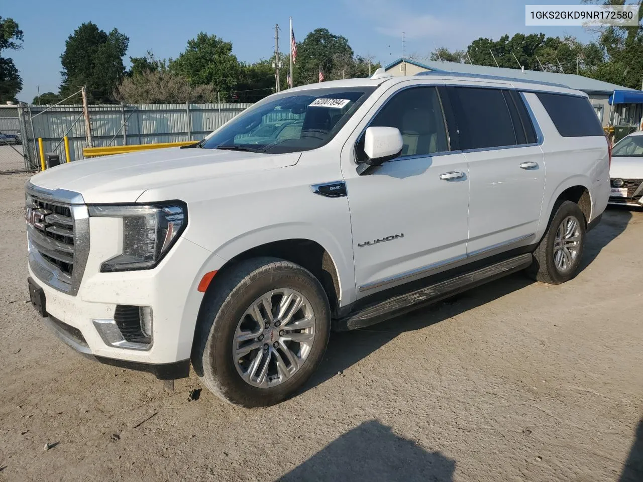 2022 GMC Yukon Xl K1500 Slt VIN: 1GKS2GKD9NR172580 Lot: 62007894