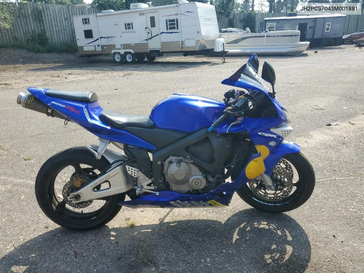 2003 Honda Cbr600 Rr VIN: JH2PC37043M001881 Lot: 68889254