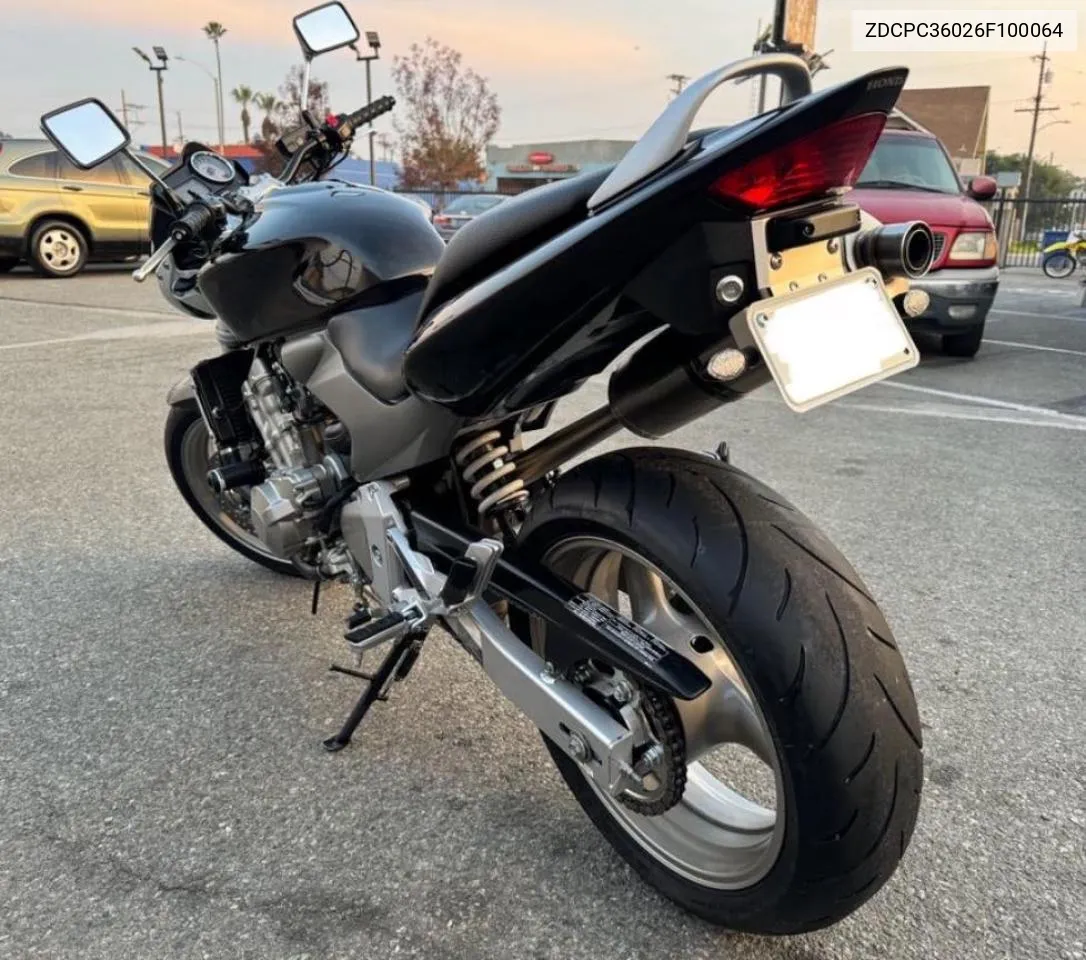 2006 Honda Cb600 F VIN: ZDCPC36026F100064 Lot: 74641284