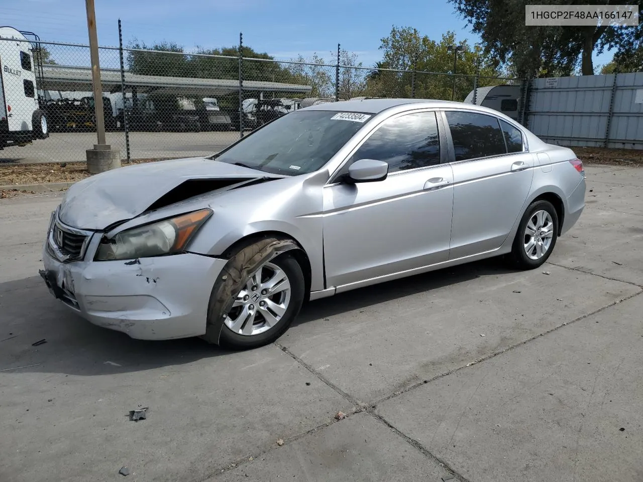 2010 Honda Accord Lxp VIN: 1HGCP2F48AA166147 Lot: 74233504