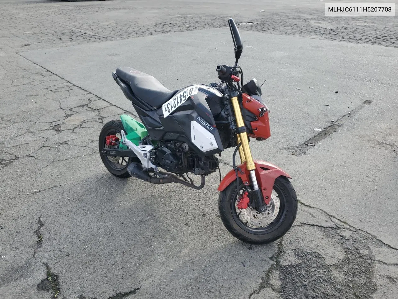 2017 Honda Grom 125 VIN: MLHJC6111H5207708 Lot: 81541213